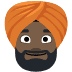 👳🏿 person wearing turban: dark skin tone display on Facebook